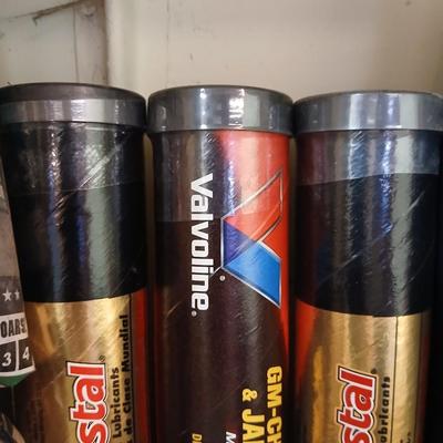 Lot of Automotive Maintenance Supplies – Gear Oil, Grease Tubes, Steel Wool & More