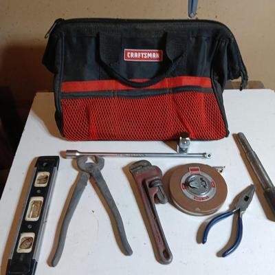 Mixed Hand Tool Lot with Craftsman Bag