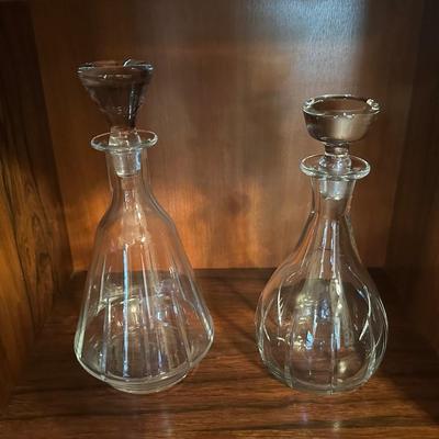 Pair of Vintage Glass Decanters