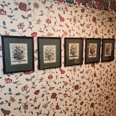 5 Floral Calendars Robert Furber January, February, March, October, December 12"x15"