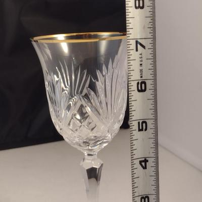Miller Rogaska Wine Glasses with Gold Rim- Six Pieces