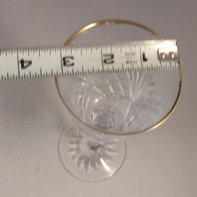 Miller Rogaska Wine Glasses with Gold Rim- Six Pieces
