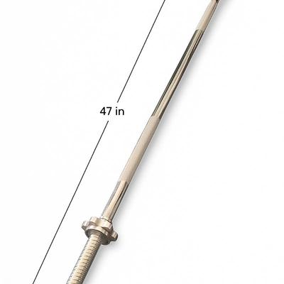 47” Standard Weightlifting Barbell with Threaded Ends & Collars