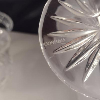 Pair of Gorham Crystal Fairy Lamps- Possible 'Cherrywood' Pattern