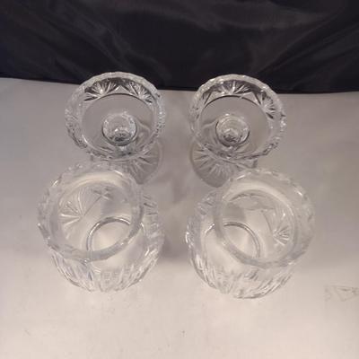 Pair of Gorham Crystal Fairy Lamps- Possible 'Cherrywood' Pattern