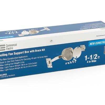 Commercial Electric Ceiling Fan Support Box with Brace Kit — New in Box