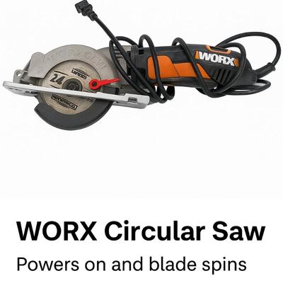WORX Electric Circular Saw — Powers On — 24T Blade