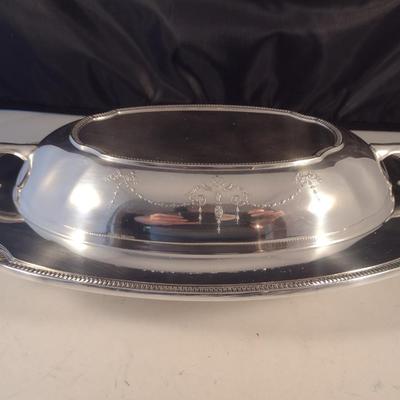 Silver Plated Serve Ware- Platter and Covered Bowl