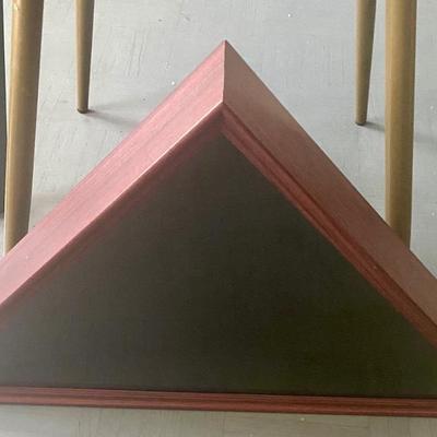 Wood Triangular Flag Display Case — Military Burial or Service Flag — Cherry Finish