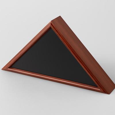Wood Triangular Flag Display Case — Military Burial or Service Flag — Cherry Finish