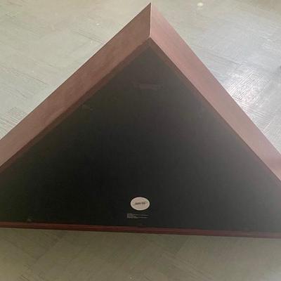 Wood Triangular Flag Display Case — Military Burial or Service Flag — Cherry Finish