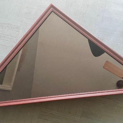 Wood Triangular Flag Display Case — Military Burial or Service Flag — Cherry Finish