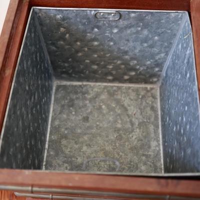 Chinese Wooden Ice Chest with Metal Liner and Stand