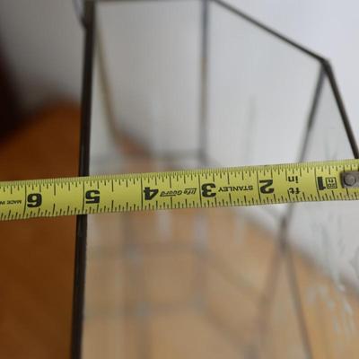 Vintage Large Mirrored Etched Glass Brass Curio Cabinet Display Case Shelf