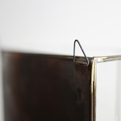 Vintage Large Mirrored Etched Glass Brass Curio Cabinet Display Case Shelf