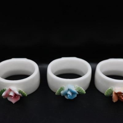 Vintage Porcelain Napkin Rings - Japan