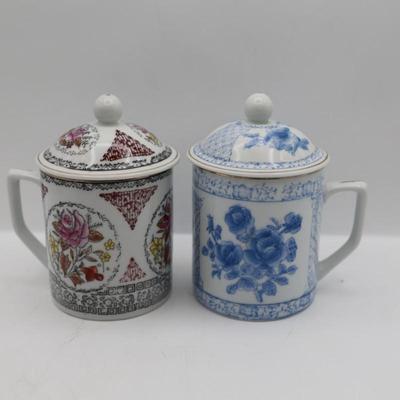 Chinese Vintage Mugs with Lids