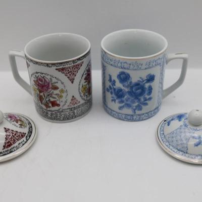 Chinese Vintage Mugs with Lids