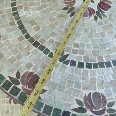 Vintage Wrought Metal Mosaic Tile Five Piece Table and Chair Set
