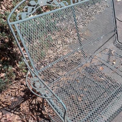Vintage Metal Verdi Gris Patio Glider