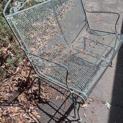 Vintage Metal Verdi Gris Patio Glider