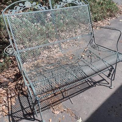 Vintage Metal Verdi Gris Patio Glider