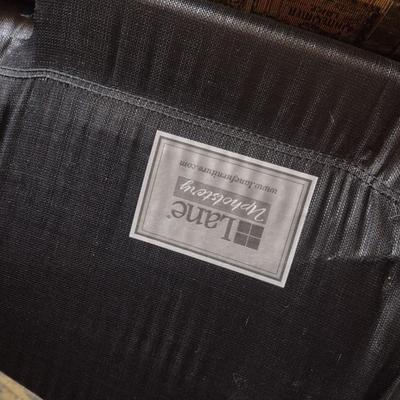 Lane Brand Oversized Sleeper Chair with Fishing Themed Upholstery Includes Storage Design Ottoman Choice A