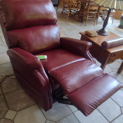 Pride Brand Faux Leather Lift/Recliner with Separate Controls for Footrest and Reclining Back