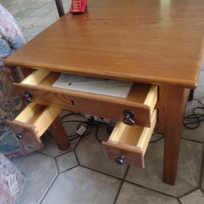Solid Wood Pine Finish Three Drawer Side Table Choice A