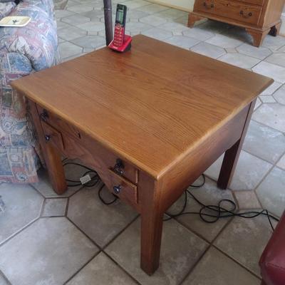 Solid Wood Pine Finish Three Drawer Side Table Choice A