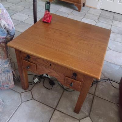 Solid Wood Pine Finish Three Drawer Side Table Choice A