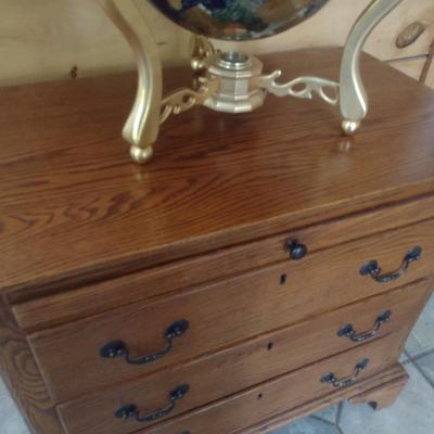 Solid Wood Pine Finish Three Drawer with Writing Shelf Cabinet Choice A