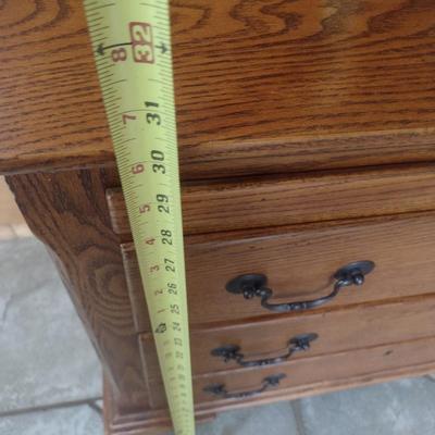 Solid Wood Pine Finish Three Drawer with Writing Shelf Cabinet Choice A