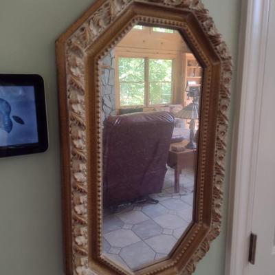 Composite Framed Hexagonal Wall Mirror