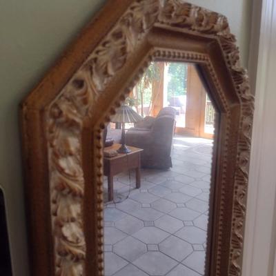 Composite Framed Hexagonal Wall Mirror