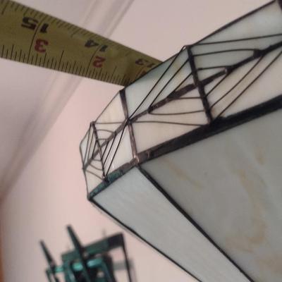 Tiffany Style Shade Floor Lamp with Reverse Fit Shade and Metal Post