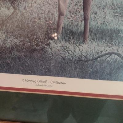 Framed Limited Edition Print 'Morning Stroll-'Whitetails' by Randy McGovern 268/580