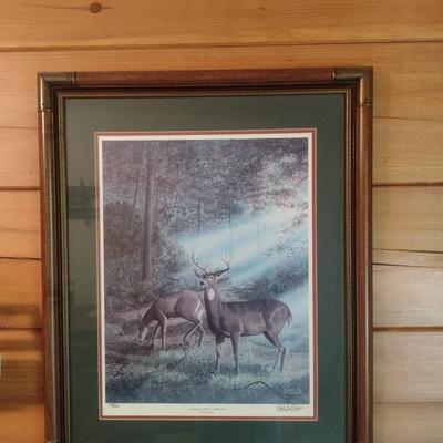 Framed Limited Edition Print 'Morning Stroll-'Whitetails' by Randy McGovern 268/580
