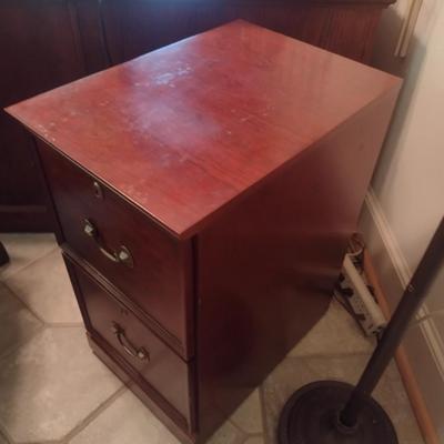 Mahagony Finish Double Drawer Filing Cabinet
