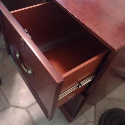 Mahagony Finish Double Drawer Filing Cabinet