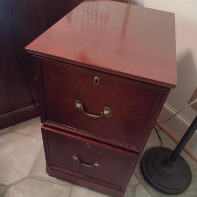 Mahagony Finish Double Drawer Filing Cabinet