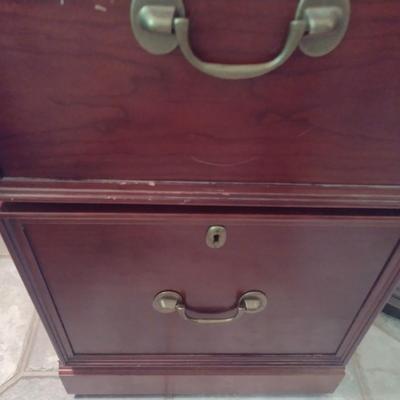 Mahagony Finish Double Drawer Filing Cabinet