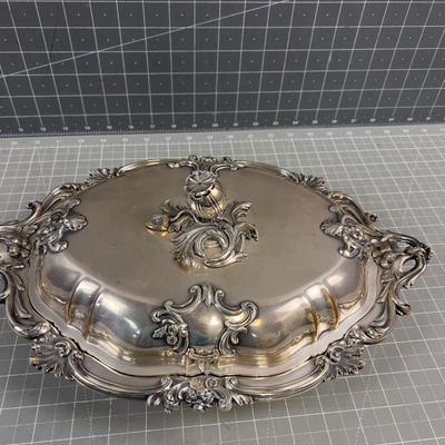 Antique Stunning Silver Plated Serving Dish with Lid. 