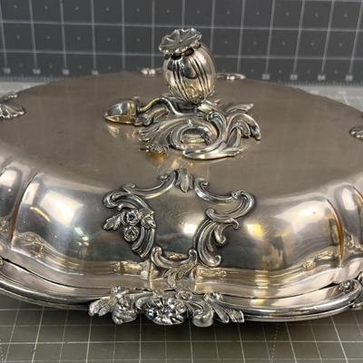 Antique Stunning Silver Plated Serving Dish with Lid. 