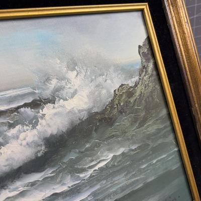 Sea Scape, oil on Canvas, Artist is Tobin, 