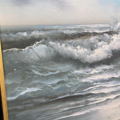 Sea Scape, oil on Canvas, Artist is Tobin, 