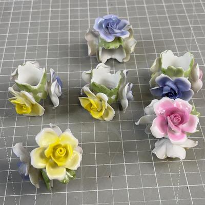 Set of 6 Napkin Porcelain, LOVELY Napkin Rings