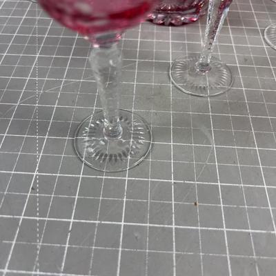 Cranberry Glass, Liquor Set - Wow! 