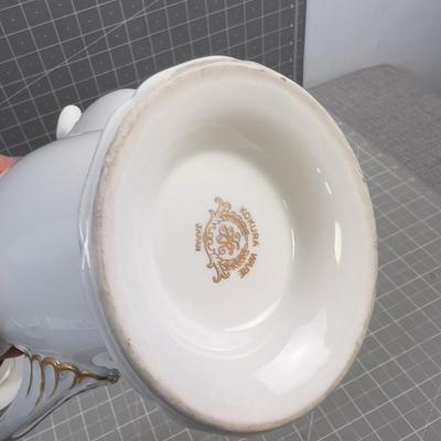 Colbalt Blue & Gold Fine China Dessert Set