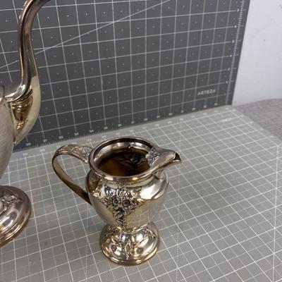Impressive, Holmes & Edwards Spring Garden Silver Coffee Pot Cream & Sugar